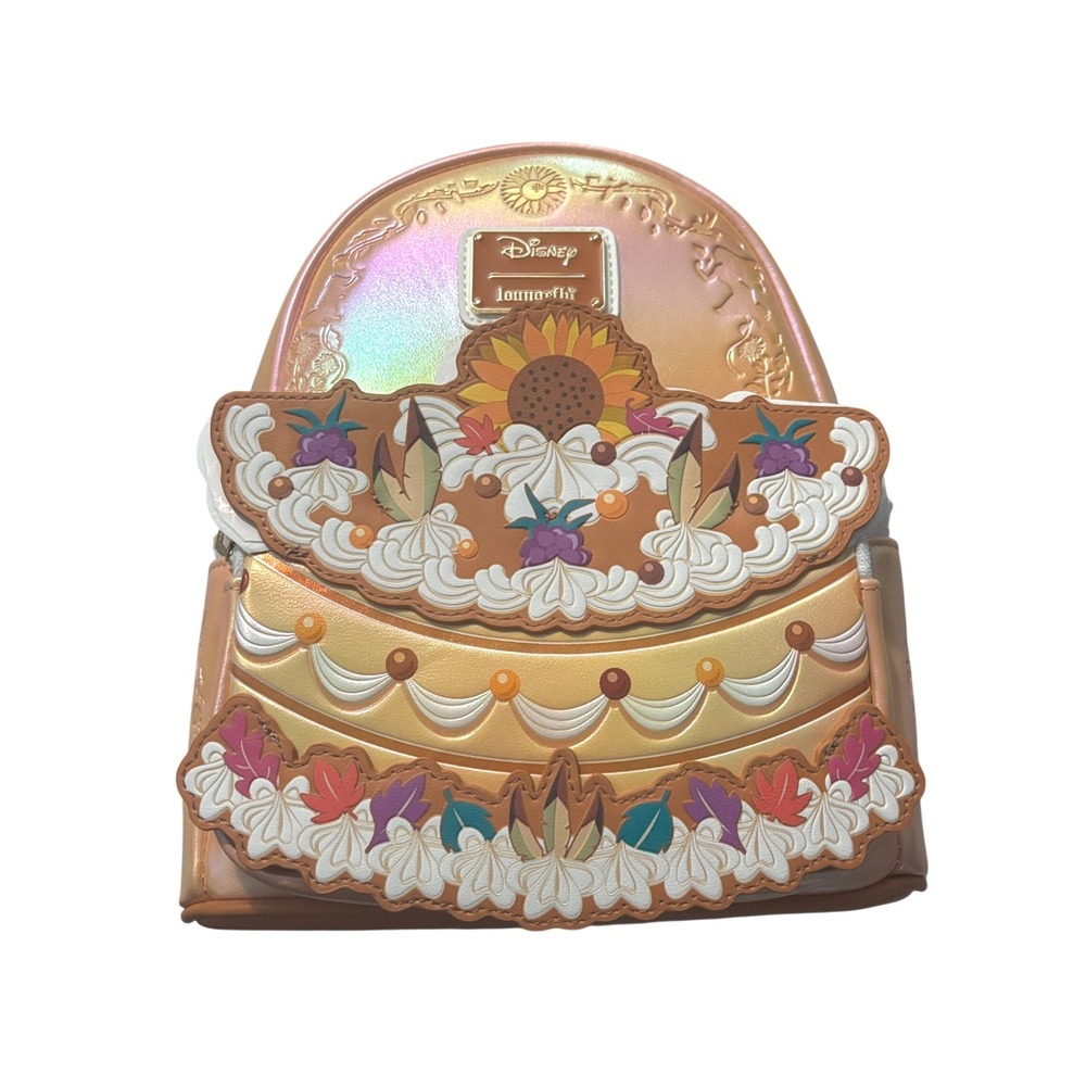 Disney Loungefly Pocahontas Iridescent Princess Cake Mini Backpack NWT Gold